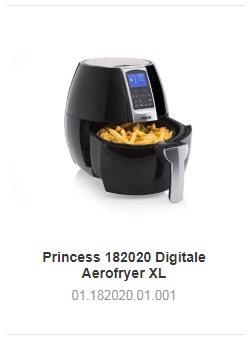 Klik hier om naar de productpagina te gaan van deze 182020 Princess Aerofryer XL en de gebruiksaanwijzing te downloaden