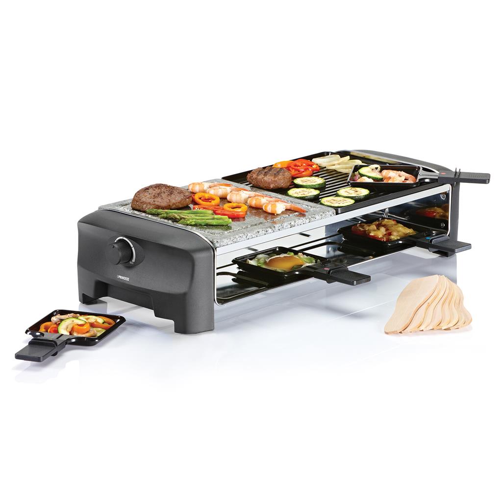 Princess 162820 Stone & Grill Party Parrilla Raclette para 8 Personas 1300W