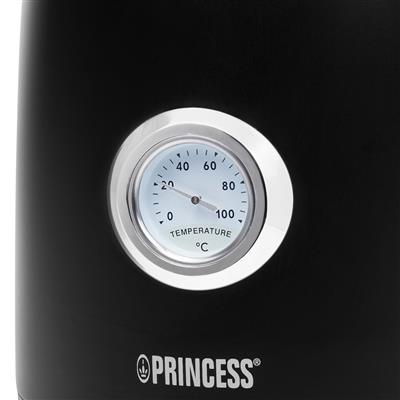 Princess 236043 Retro-Wasserkocher aus schwarzem Stahl